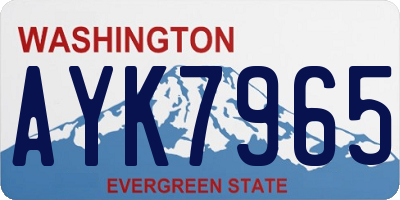 WA license plate AYK7965