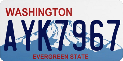 WA license plate AYK7967