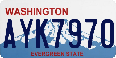 WA license plate AYK7970