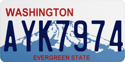 WA license plate AYK7974