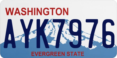 WA license plate AYK7976
