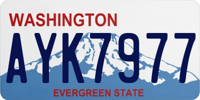 WA license plate AYK7977