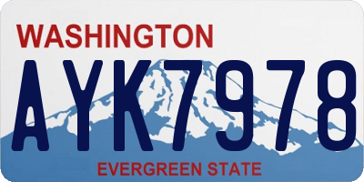 WA license plate AYK7978