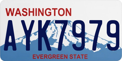 WA license plate AYK7979