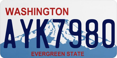 WA license plate AYK7980