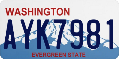 WA license plate AYK7981