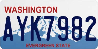 WA license plate AYK7982