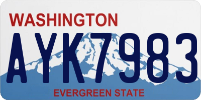 WA license plate AYK7983