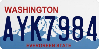 WA license plate AYK7984