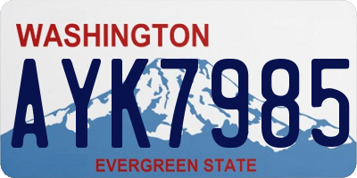 WA license plate AYK7985