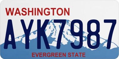 WA license plate AYK7987