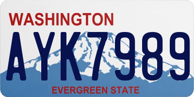 WA license plate AYK7989