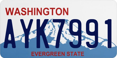WA license plate AYK7991