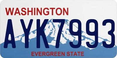 WA license plate AYK7993