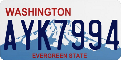 WA license plate AYK7994