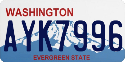 WA license plate AYK7996