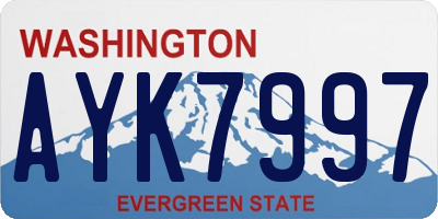 WA license plate AYK7997