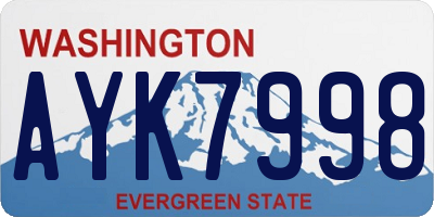 WA license plate AYK7998