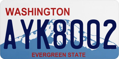WA license plate AYK8002