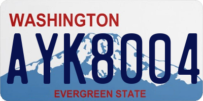 WA license plate AYK8004