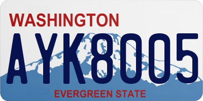 WA license plate AYK8005