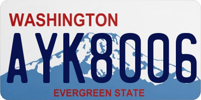 WA license plate AYK8006