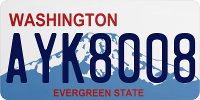 WA license plate AYK8008
