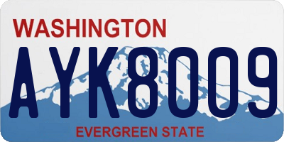 WA license plate AYK8009