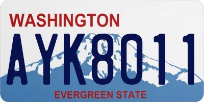 WA license plate AYK8011