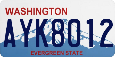 WA license plate AYK8012