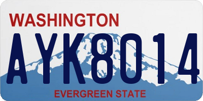 WA license plate AYK8014