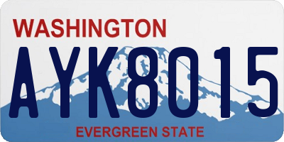 WA license plate AYK8015
