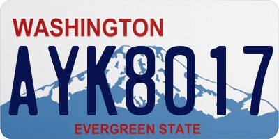 WA license plate AYK8017