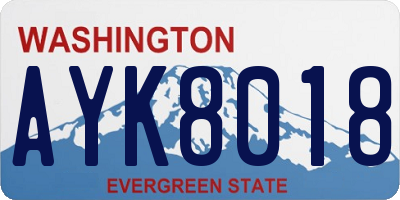 WA license plate AYK8018