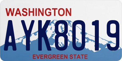 WA license plate AYK8019