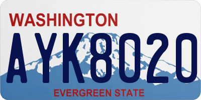 WA license plate AYK8020