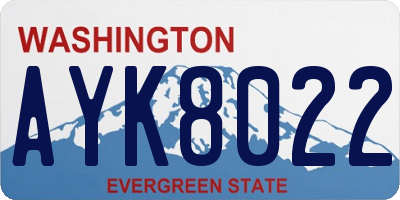 WA license plate AYK8022