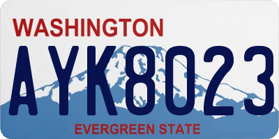 WA license plate AYK8023