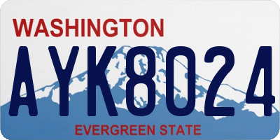 WA license plate AYK8024