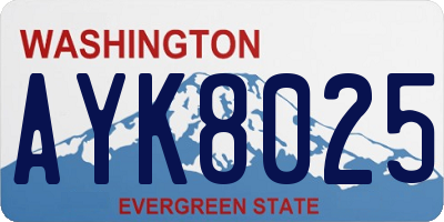 WA license plate AYK8025