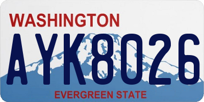 WA license plate AYK8026