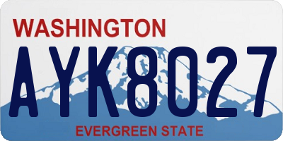 WA license plate AYK8027