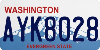 WA license plate AYK8028