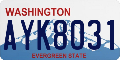 WA license plate AYK8031