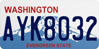 WA license plate AYK8032