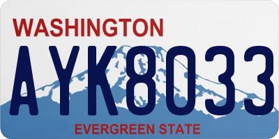 WA license plate AYK8033