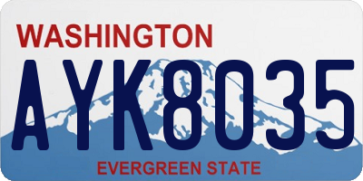 WA license plate AYK8035