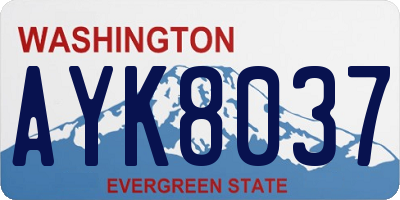 WA license plate AYK8037