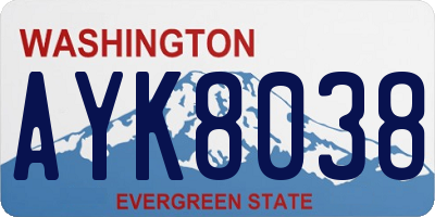 WA license plate AYK8038