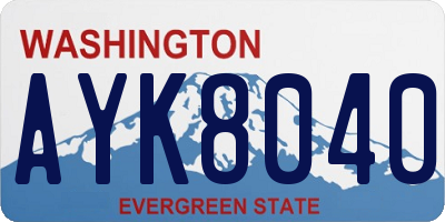 WA license plate AYK8040
